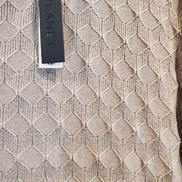 NWT FREE PLANET SZ L Men's Short Sleeve Pullover Polo Sweater Shirt Brown - Picture 4 of 11